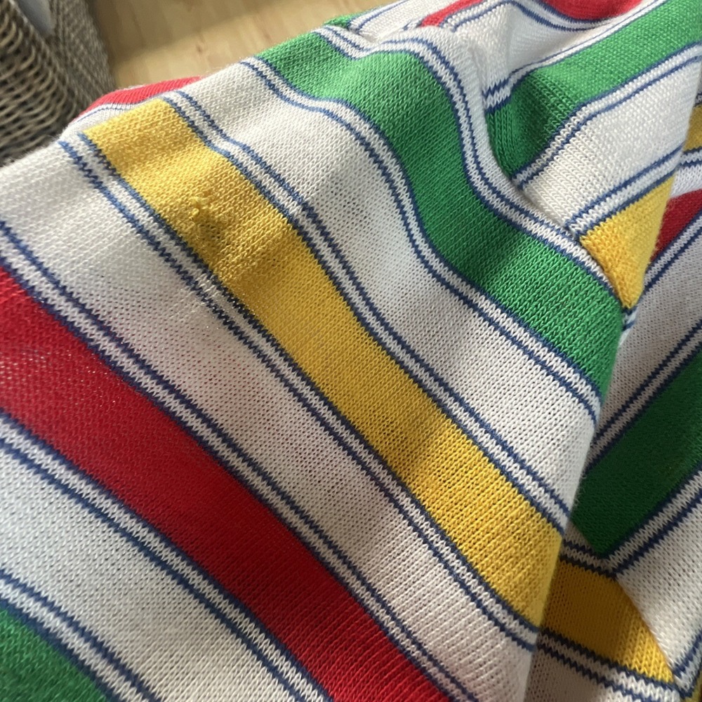 Vintage JC Pennys Multicolor Stripes Polo Women's Girls‎ Junior Large The Fox - Picture 10 of 10
